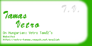 tamas vetro business card